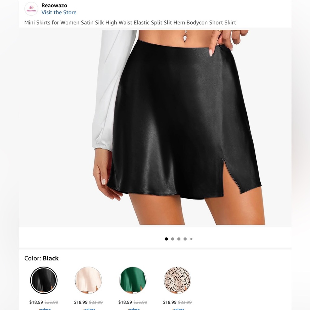 Black Women's Satin Skirt